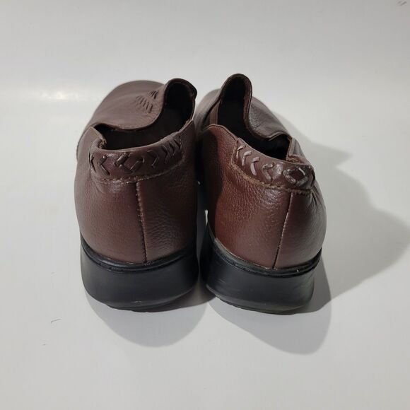 Cobbie Cuddlers Women 8.5 W Brown Leather Loafers Whip Stitch Dream Air Sole - Picture 3 of 10